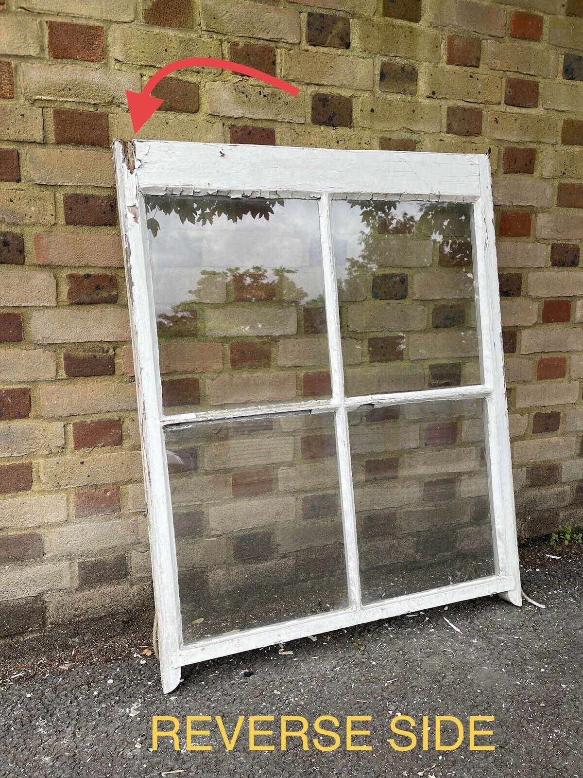 Reclaimed Old Georgian 4 Panel Wooden Window 1085 x 870 mm