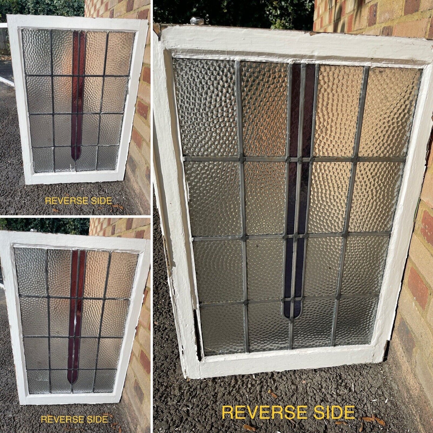 A Set Of Reclaimed Leaded Light Stained Glass Art Nouveau Window Panels