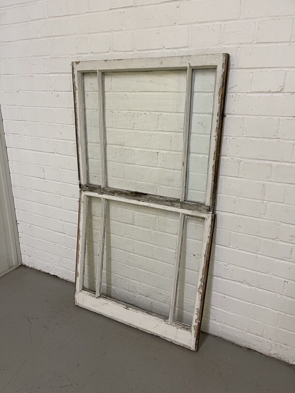 Pair Of Reclaimed Old Edwardian Sash Panel Wooden Window 678 x 580 680 x 624mm