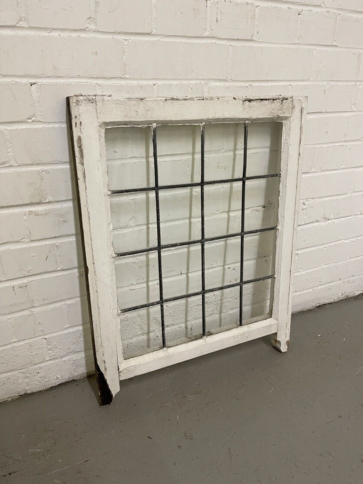 Reclaimed Leaded Light Panel Wooden Window 535 x 675mm