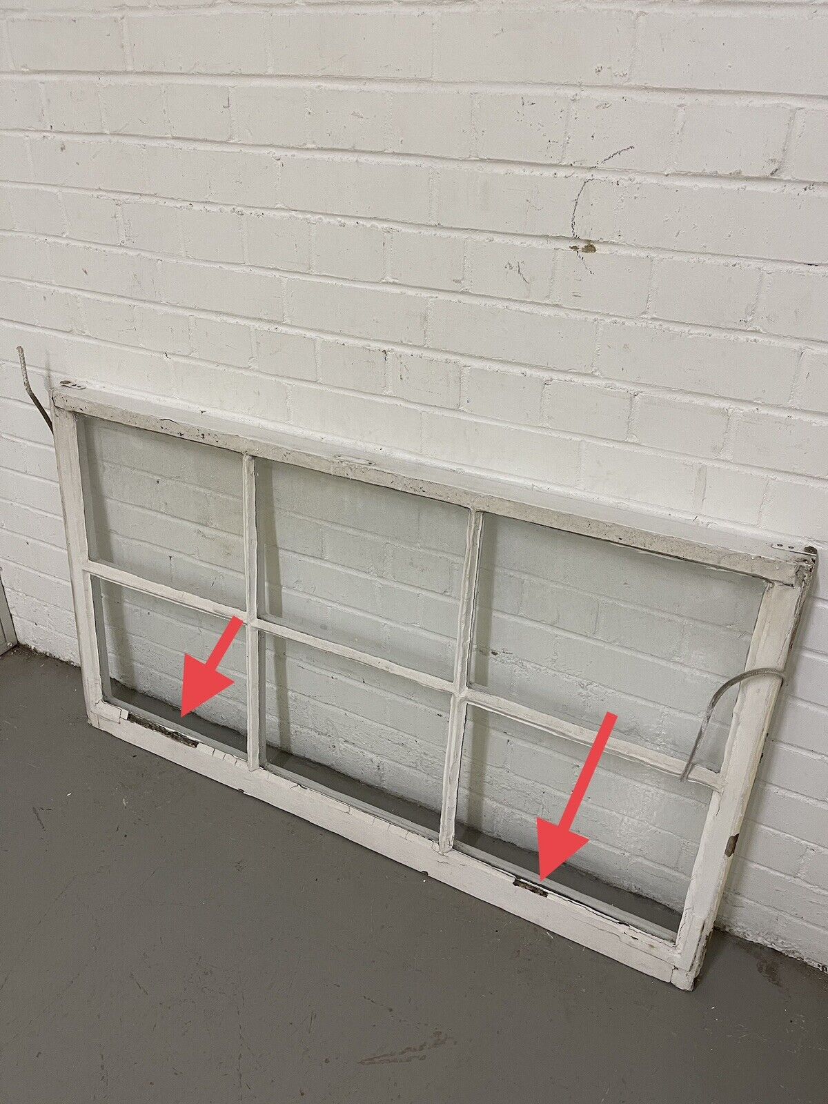 Pair Of Reclaimed Georgian 6 Panel Wooden Panel Sash Window 1210x675 1210x690