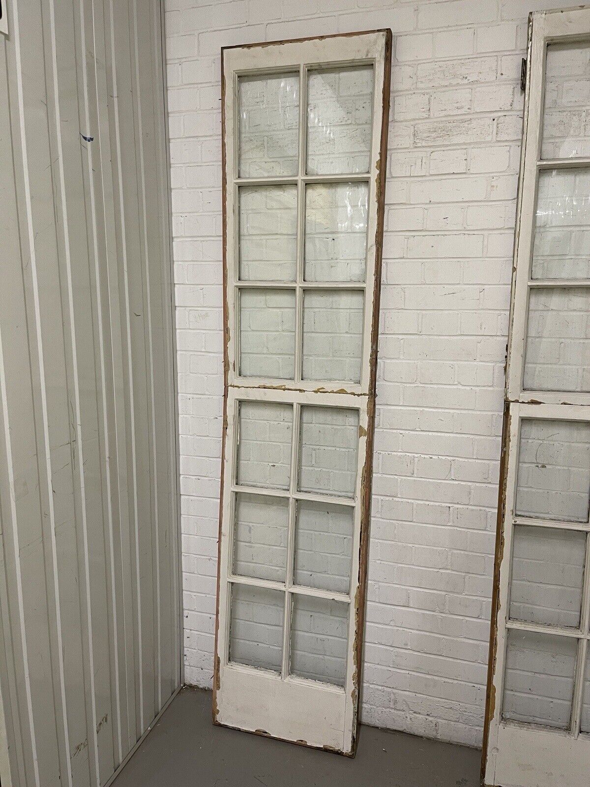 Reclaimed French Georgian Wooden Double Doors With Side Windows 2235 x 11070mm