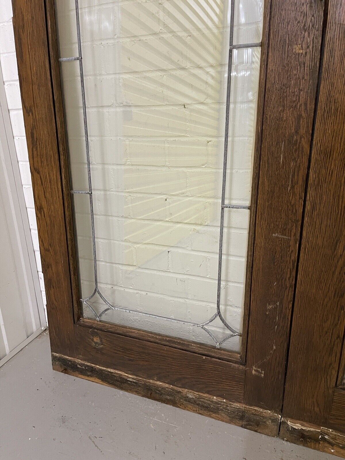 Reclaimed Old Oak French Double Glazed Glass Wooden Double Doors 1995 x 1380mm