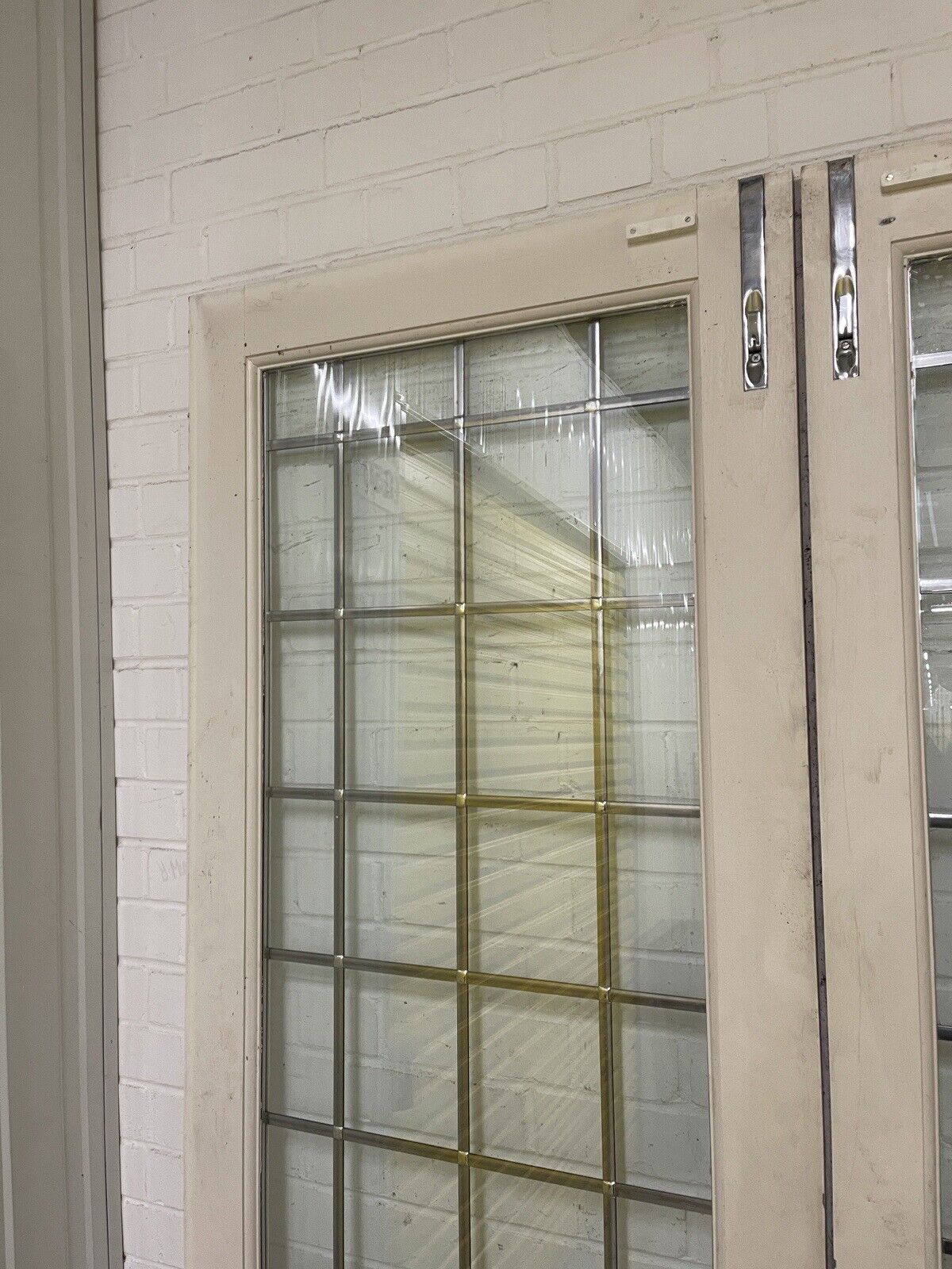 Reclaimed French Double Glazed Leaded Glass Wooden Double Doors 2125 x 1370mm
