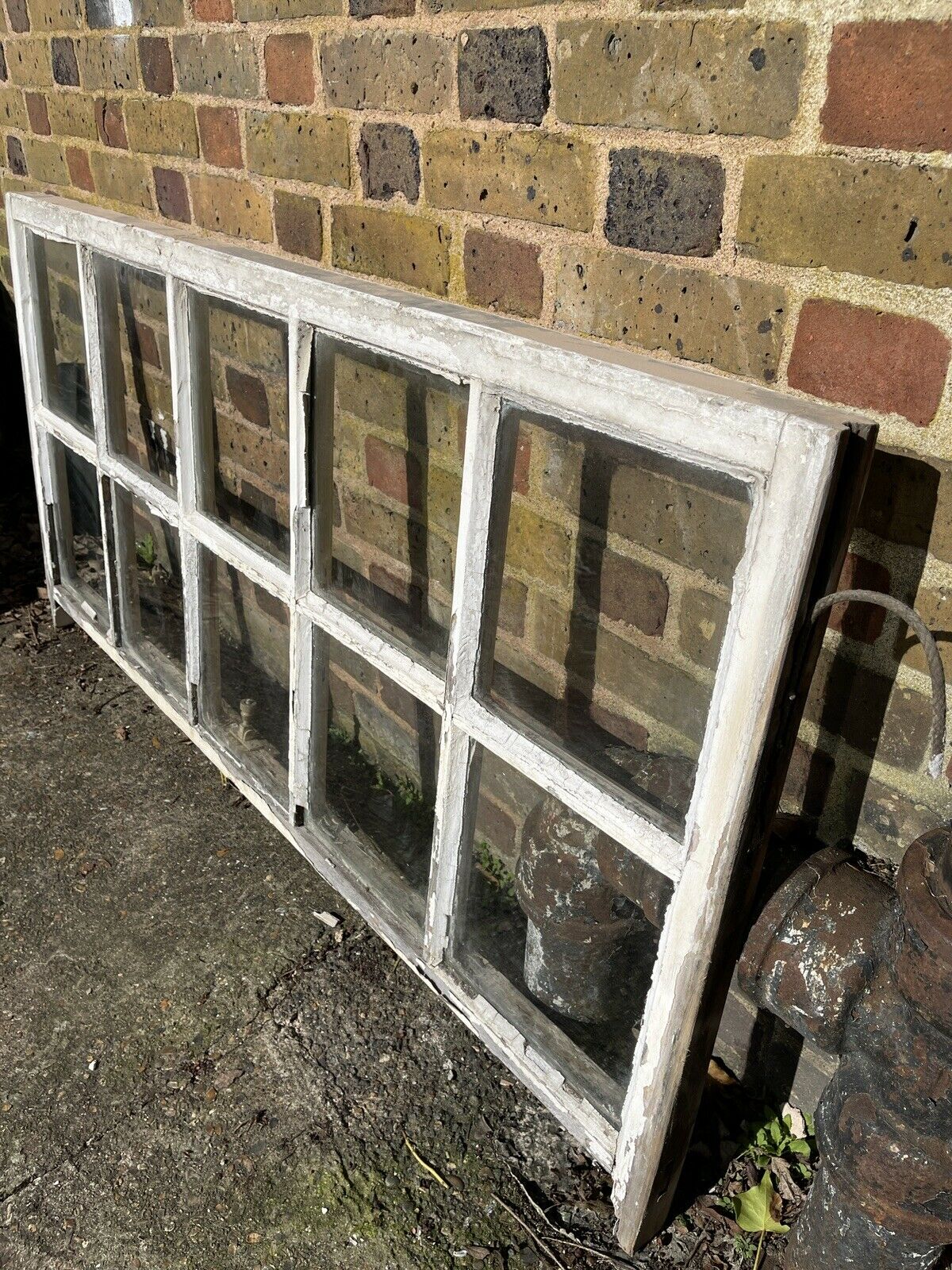 Large Reclaimed Old Georgian 10 Panel Wooden Sash Window