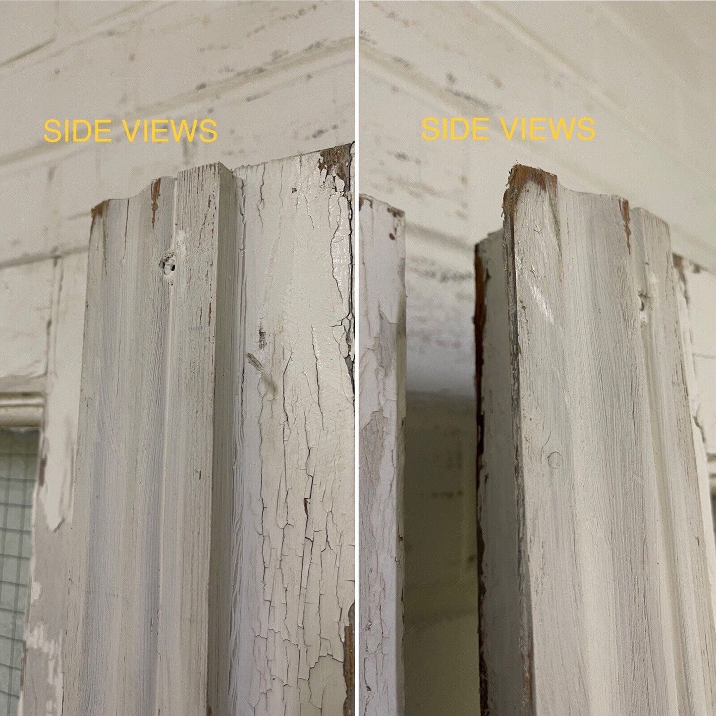 Reclaimed Industrial French Safety Glass Wooden Double Doors 1970 x 1165