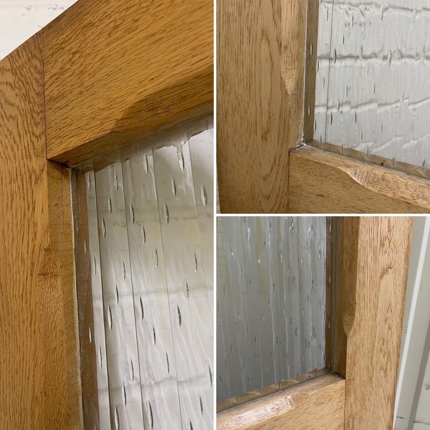 Reclaimed  Reeded Glass Internal Arts and Craft Door 1960 or 1970 x 835mm