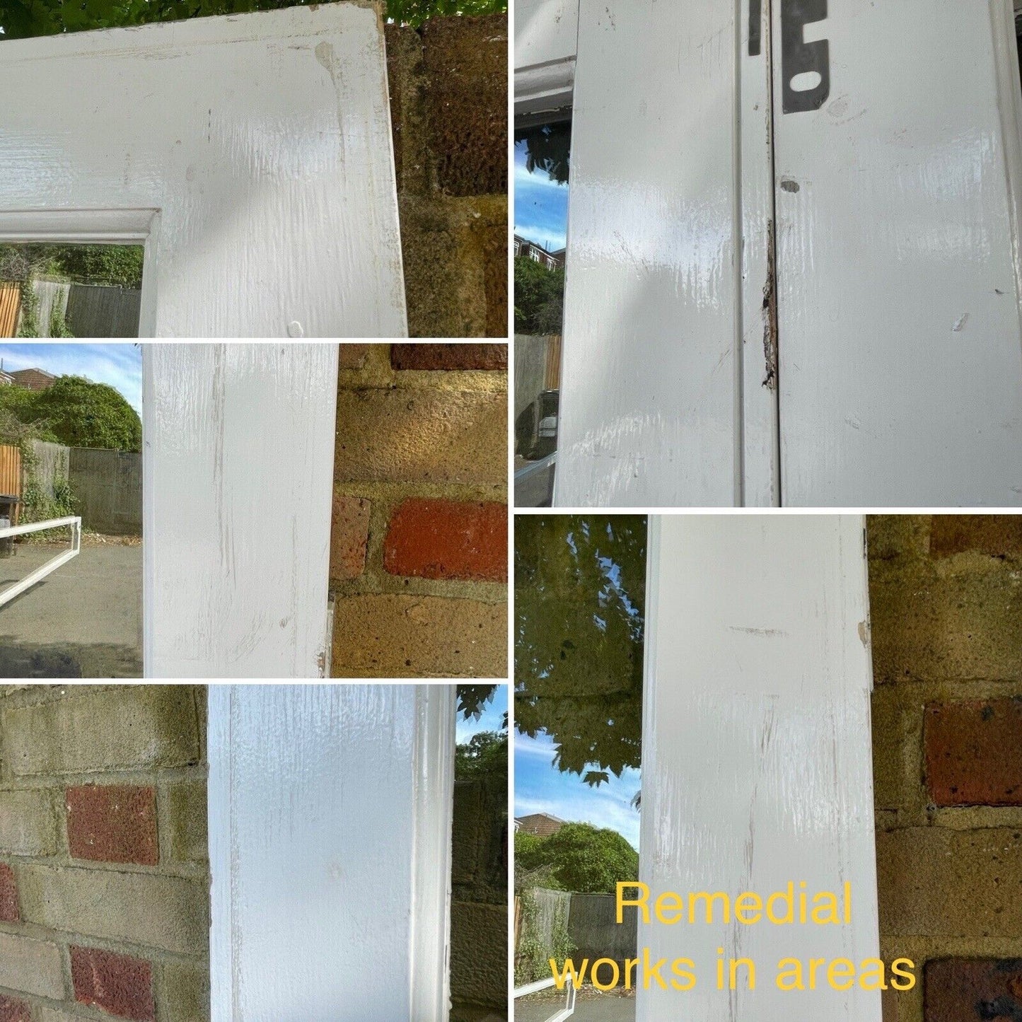 Reclaimed French Single Bevelled Panel Glass Wooden Double Doors 1980 x 1100mm