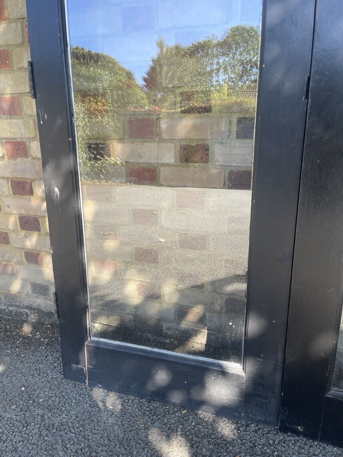 Reclaimed Old French Double Glazed Glass Wooden Double Doors 1540mm x 1975mm