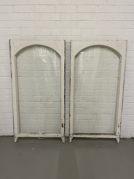 Pair Of Reclaimed Old Edwardian Arch Sash Wooden Window 1180 x 605mm