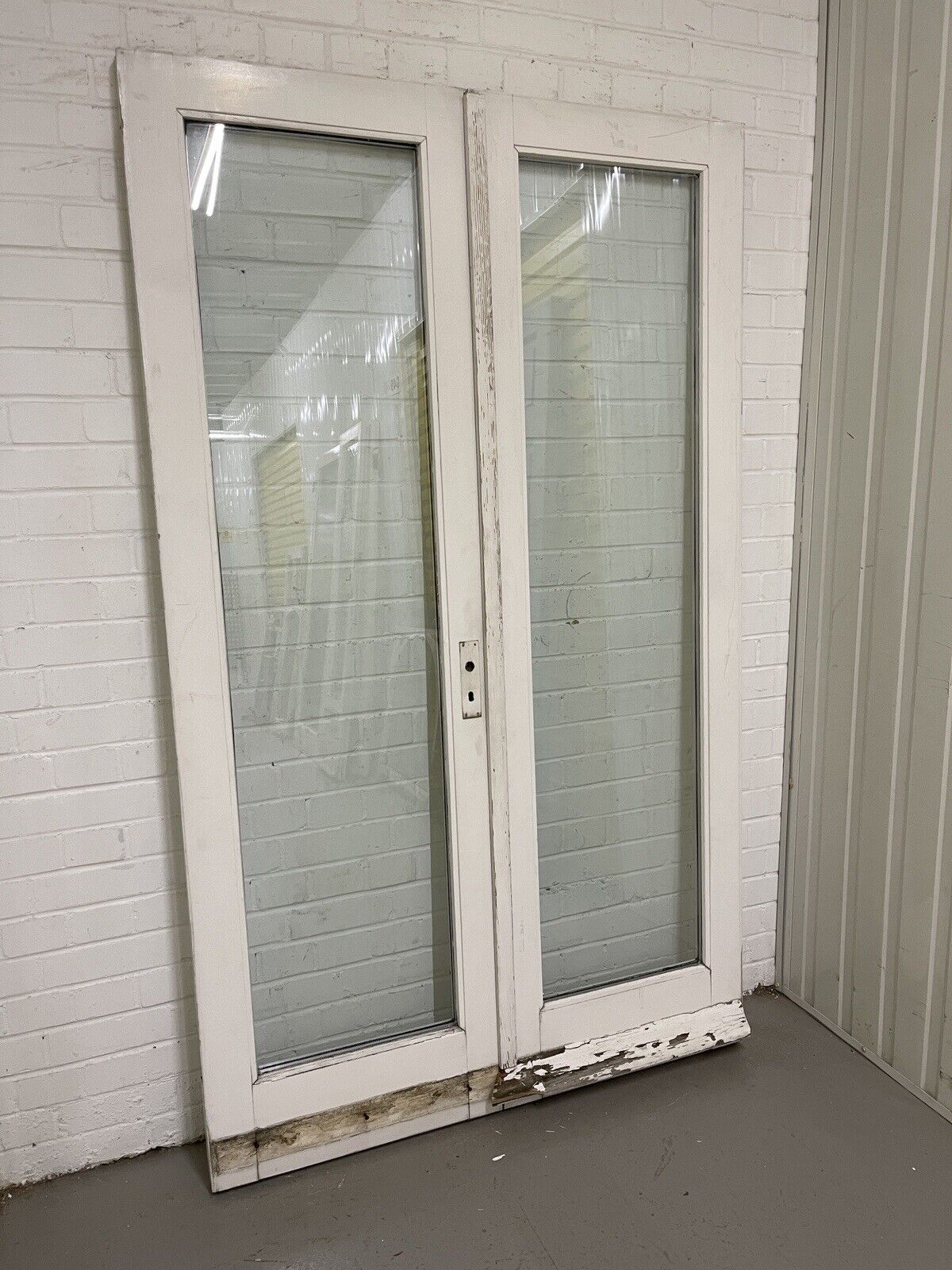 Reclaimed Old French Double Glazed Glass Wooden Double Doors 1995 or 1985 x 1200