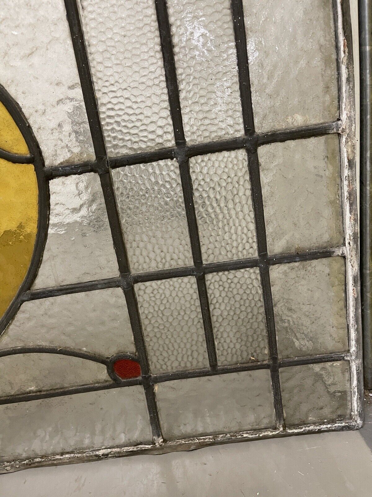 Reclaimed Fanlight Leaded Light Stained Glass Art Nouveau Window Panel