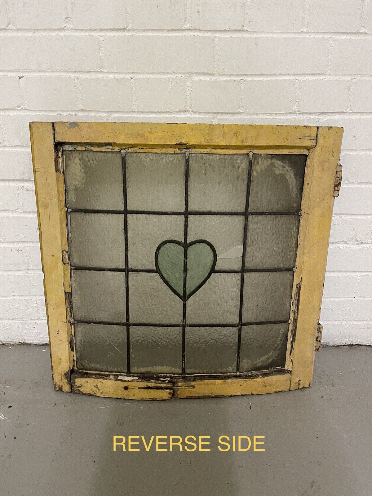 Job Lot Of Three Reclaimed Old Curved Georgian Heart Shaped Panel Wooden Windows