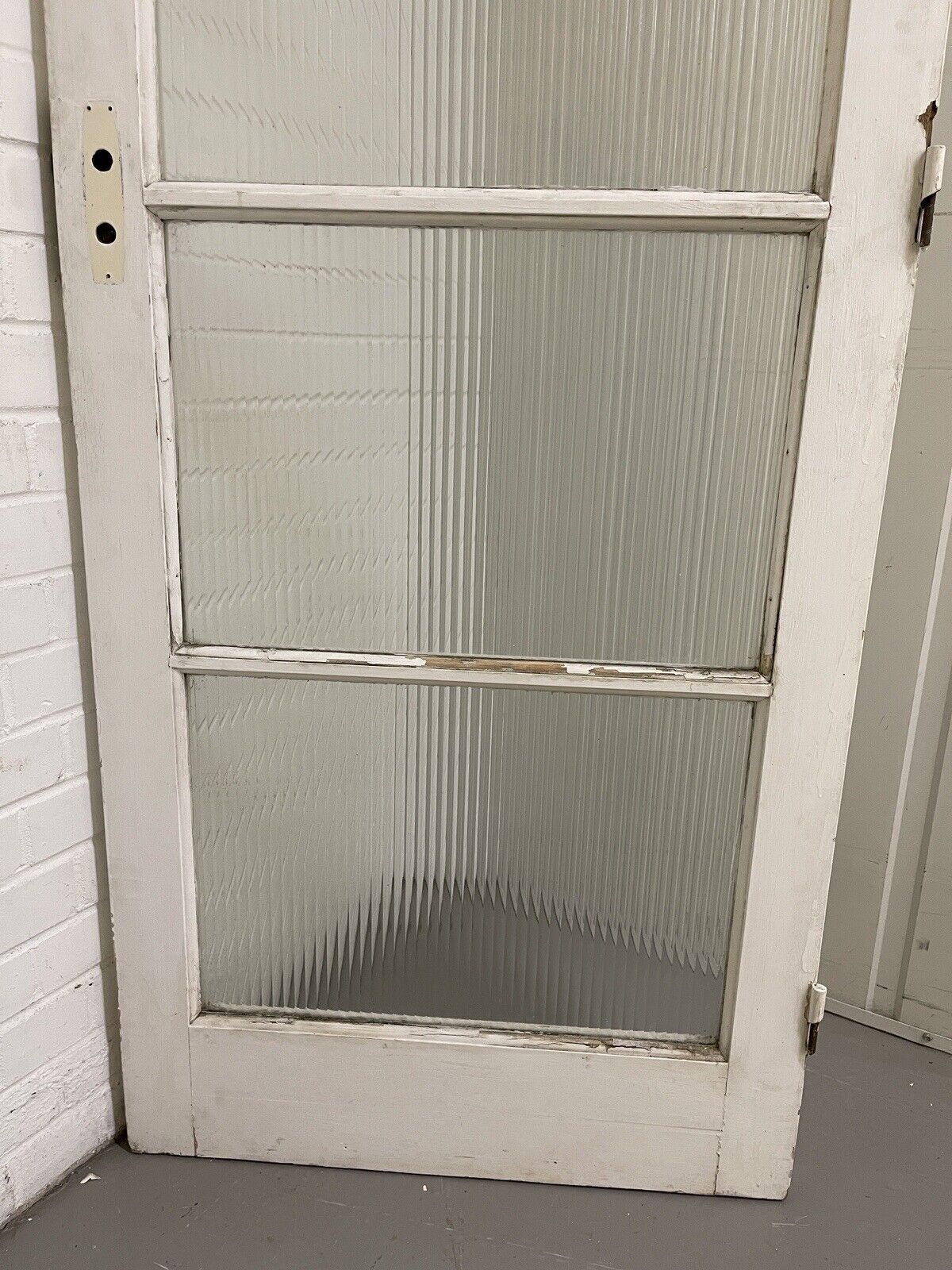 Reclaimed  Reeded Glass Internal Or External Door 1970 x 762mm