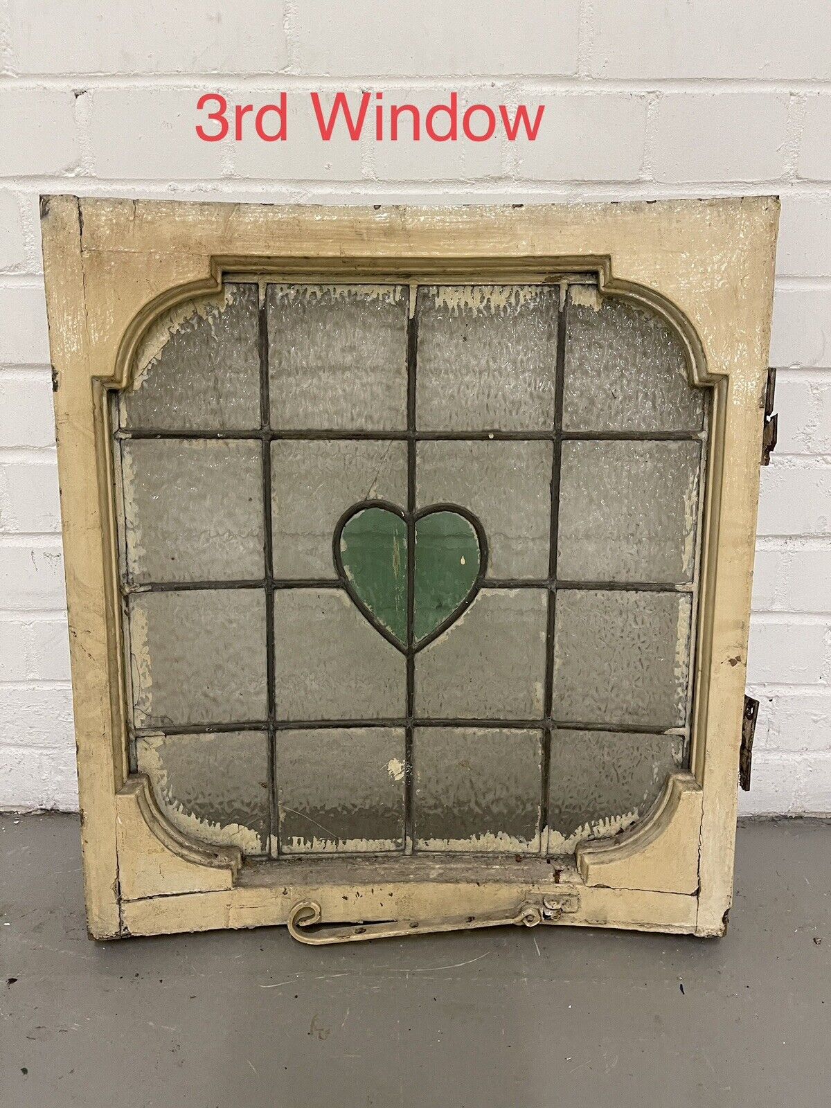 Job Lot Of Three Reclaimed Old Curved Georgian Heart Shaped Panel Wooden Windows