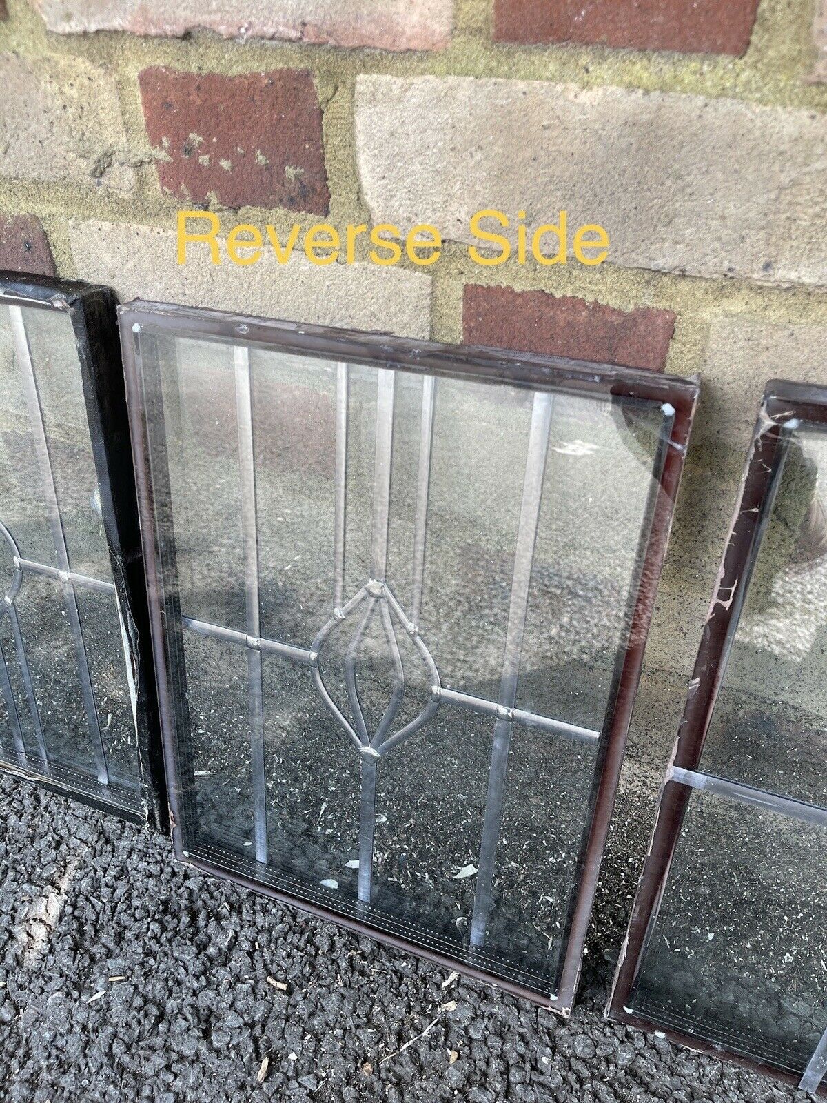 Job Lot Of Five Leaded Light Double Glazed Stained Glass Panes Panels