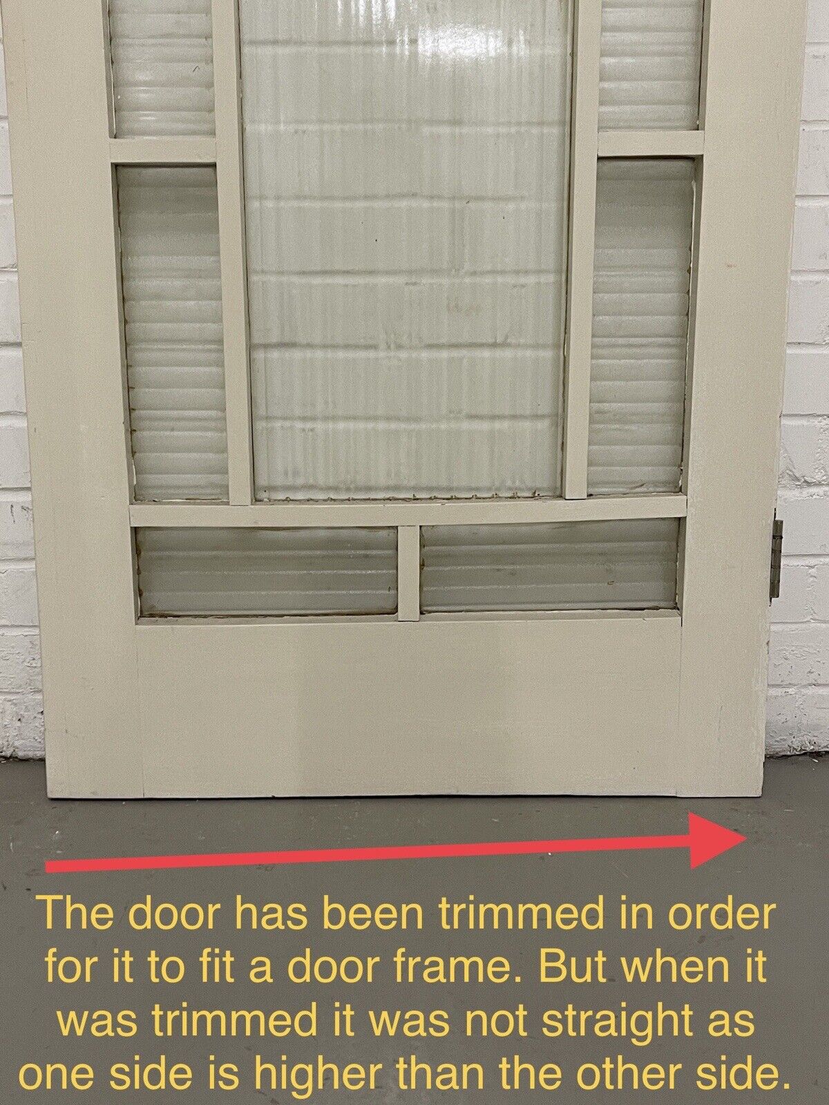 Art Deco Reeded Glass Internal Or External Door 1940 or 1946mm x 760mm