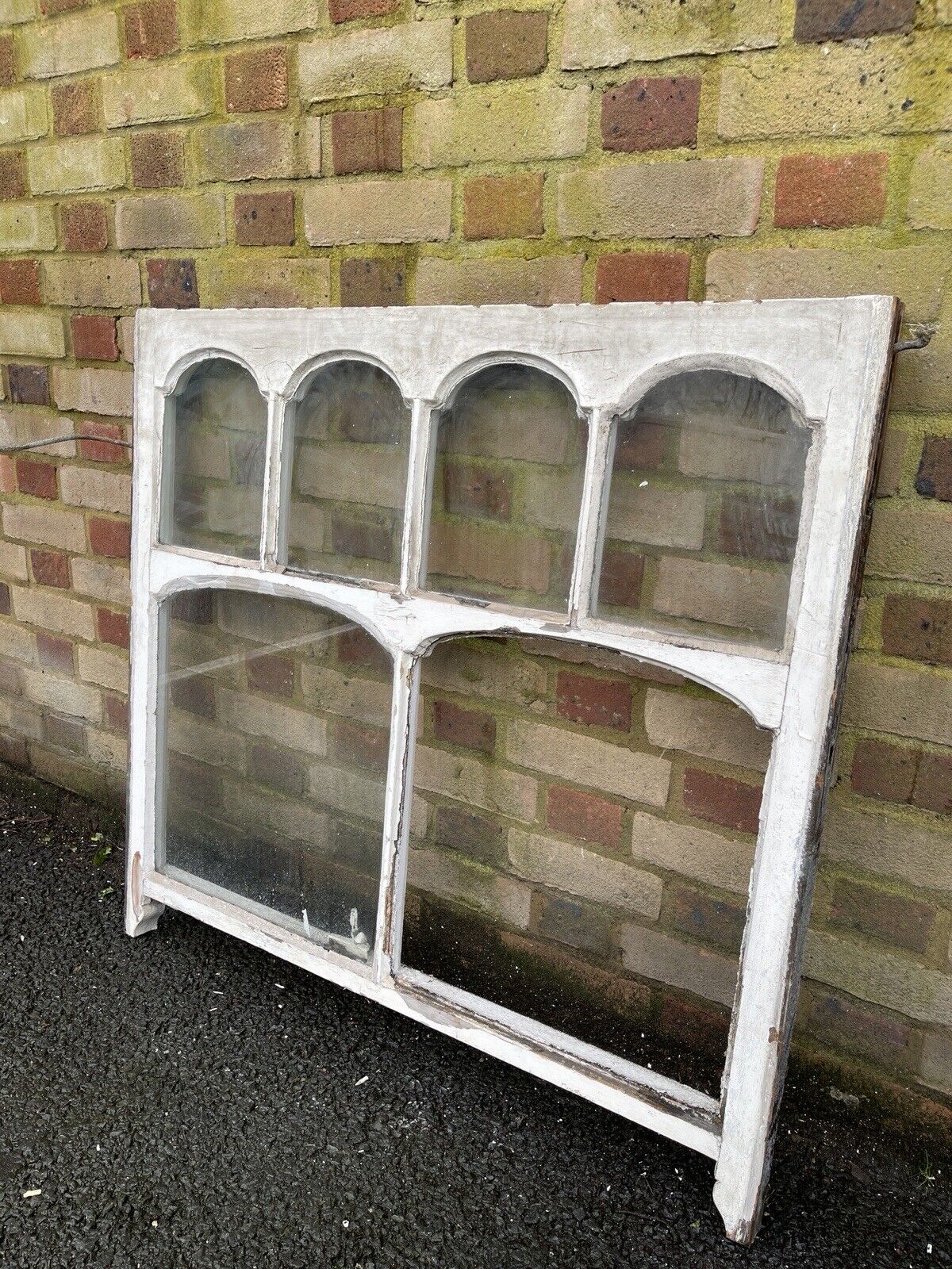Reclaimed Old Edwardian Arch Sash Wooden Window 985 x 930mm