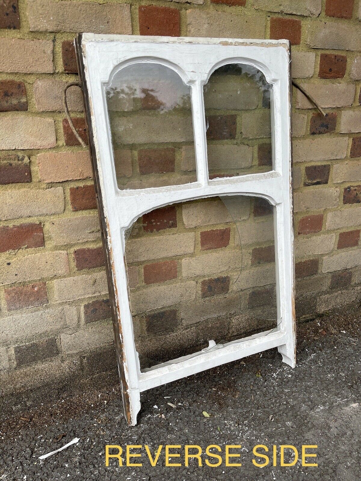 Reclaimed Old Edwardian Arch Sash Wooden Window 910 x 530mm
