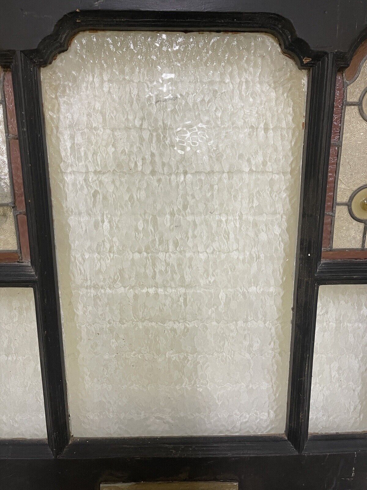 Reclaimed Victorian Edwardian Wooden Panel Stained Glass Front Door 2130 x 975