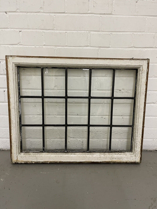 Reclaimed Leaded Light Panel Wooden Window 720 x 570mm