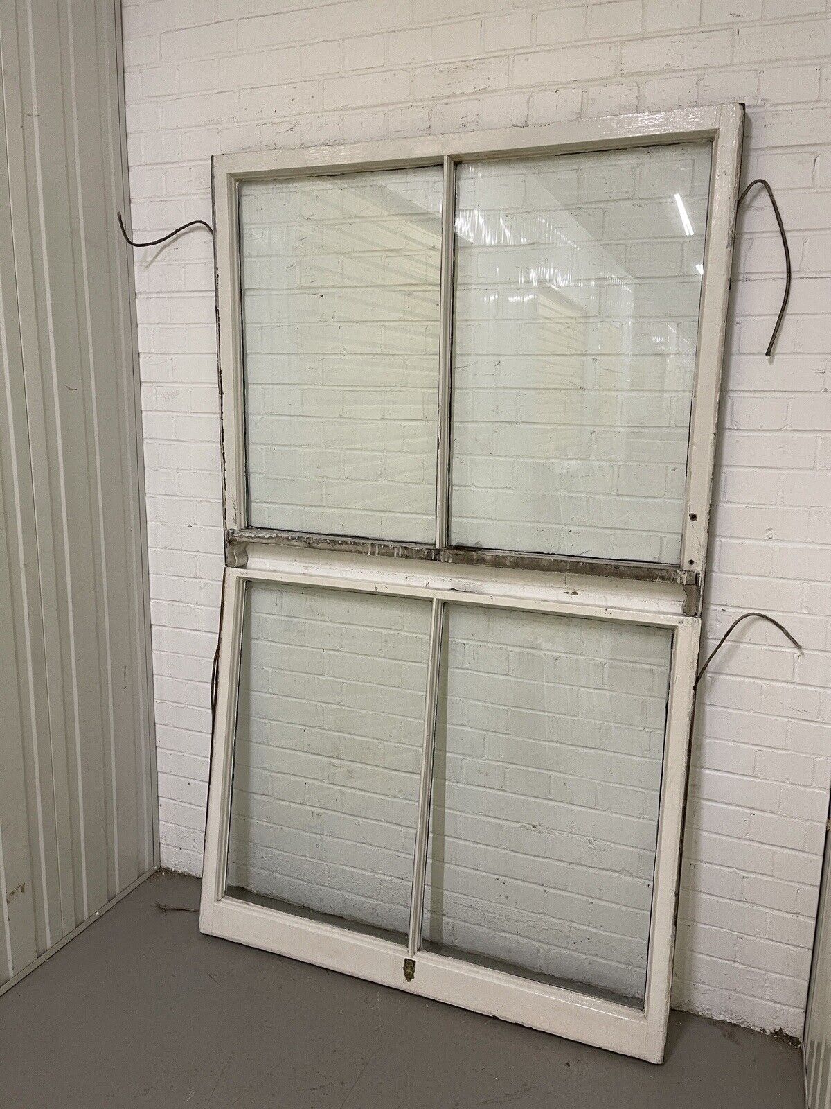 Pair Of Reclaimed Old Victorian Sash Panel Wooden Window 1217 x 947 1215 x 988mm