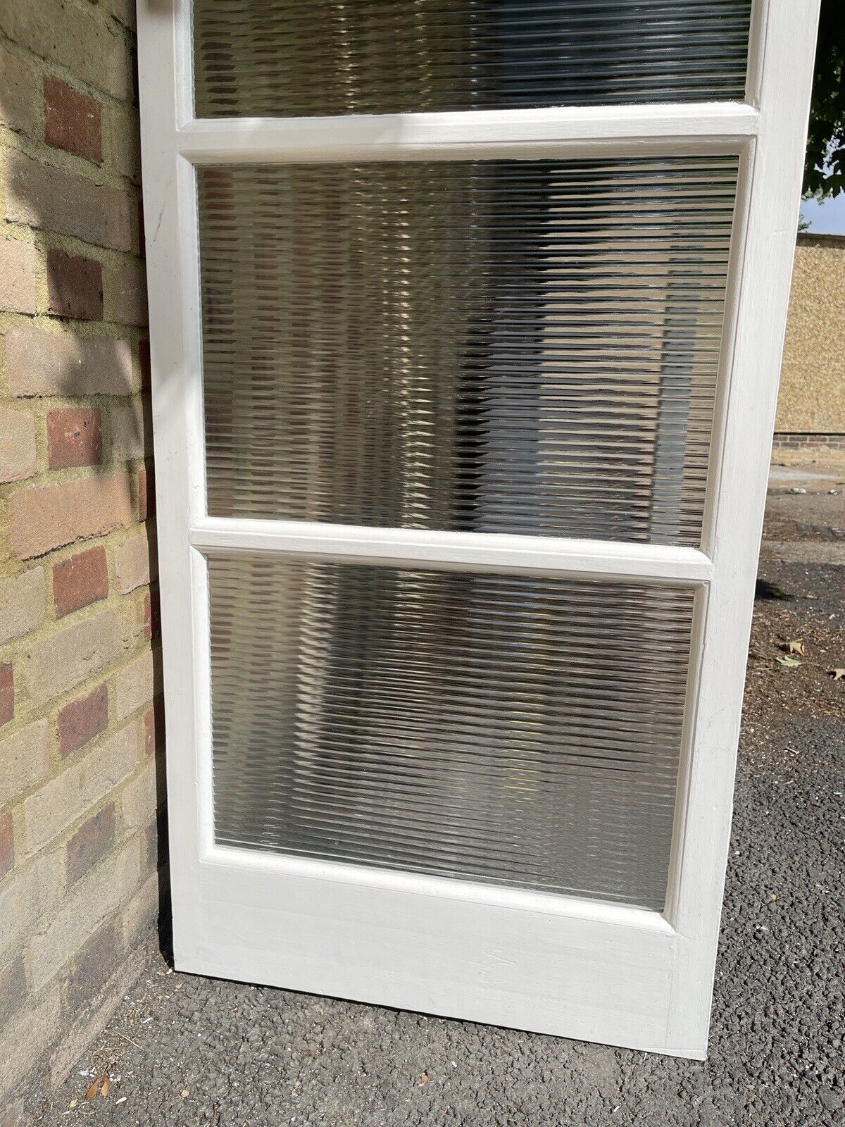 Reclaimed Reeded Glass Internal Or External Door 1965 x 685mm