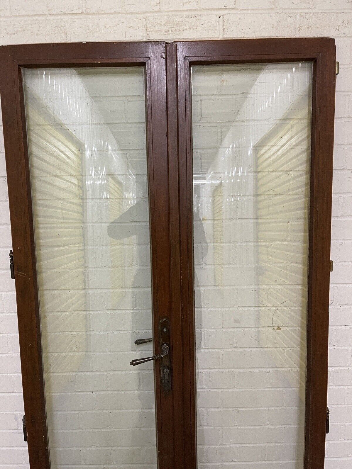 Reclaimed Old French Double Glazed Glass Wooden Double Doors 1923 x 990mm
