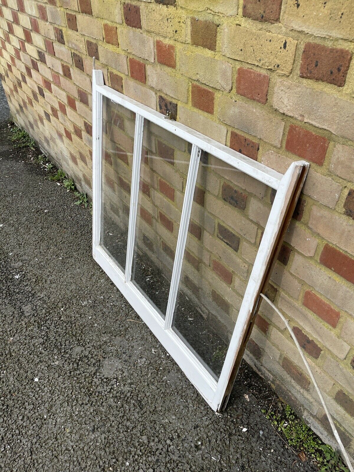 Reclaimed Old Victorian Edwardian Wooden Three Panel Sash Window