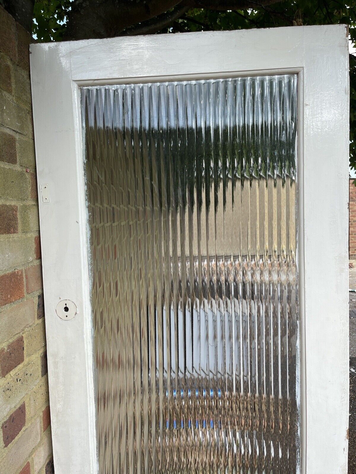 Reclaimed Reeded Glass Internal Or External Door 1970 x 762mm