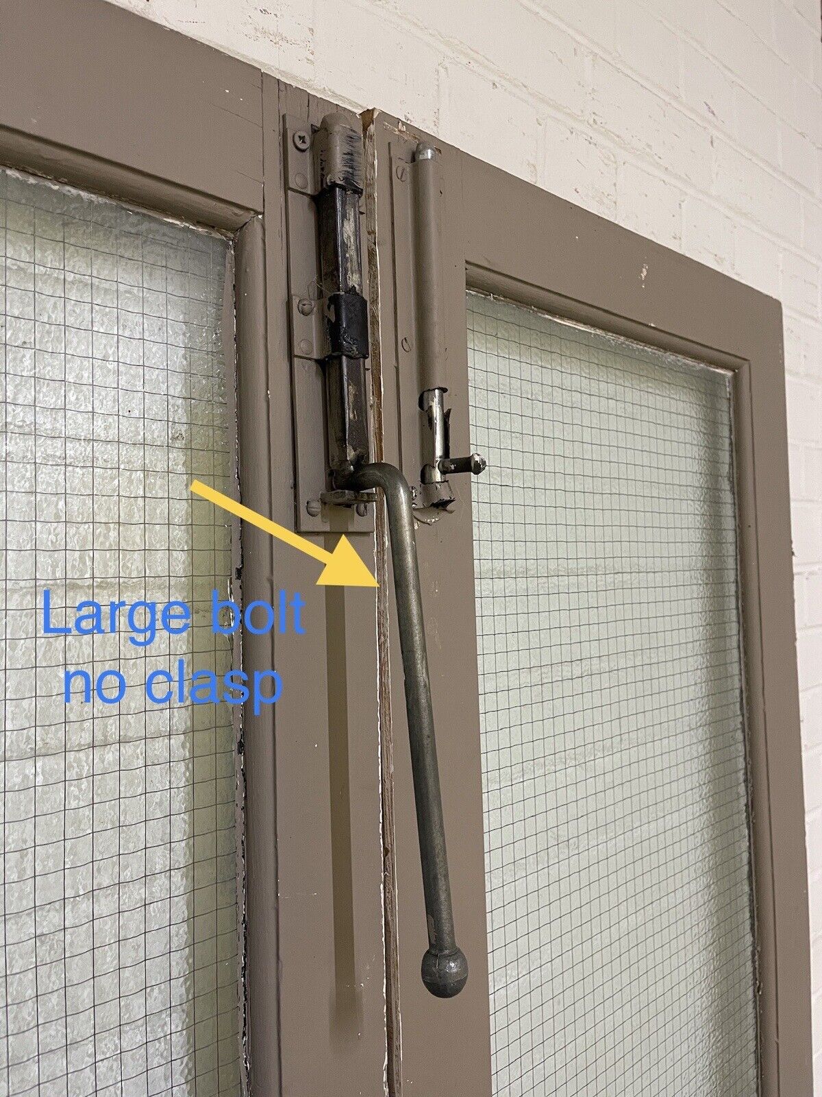 Reclaimed Industrial French Safety Glass Wooden Double Doors 1970 x 1165