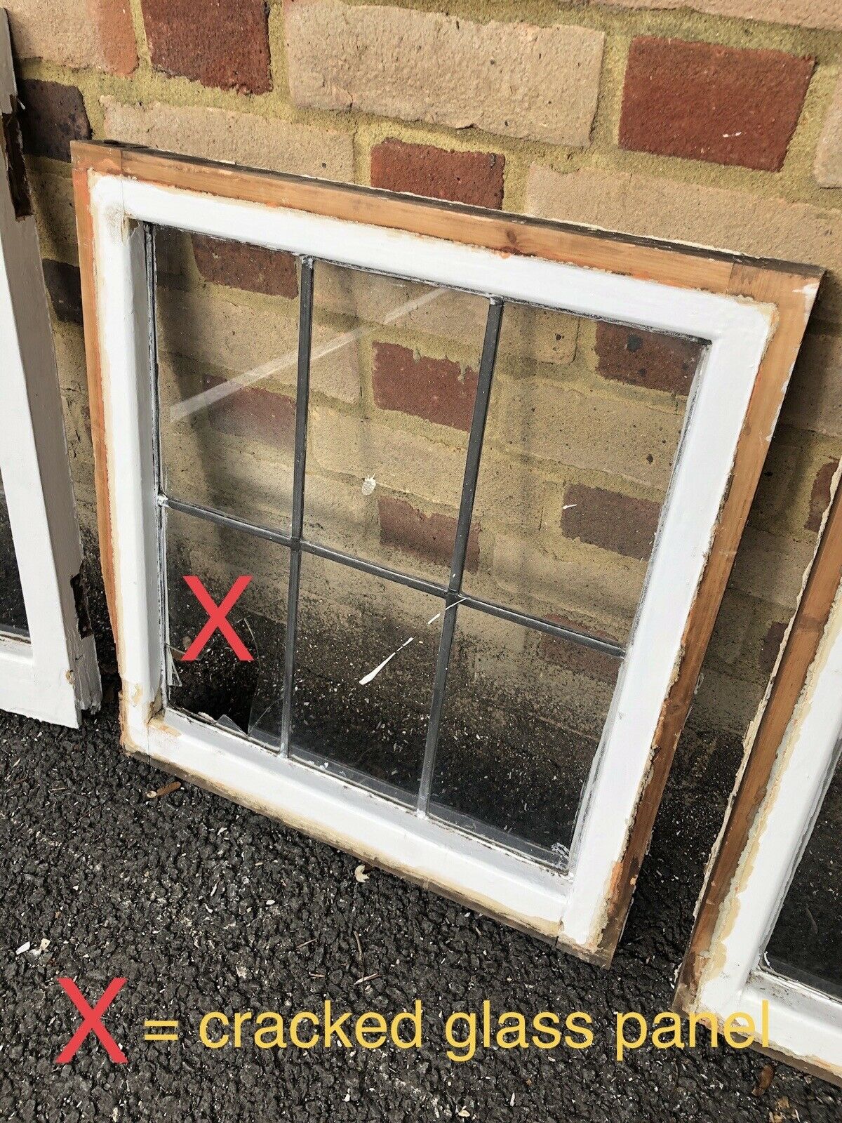 Job Lot Of 5 Reclaimed Leaded Light Panel Wooden Windows