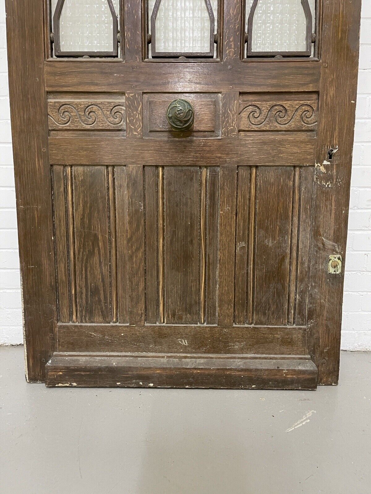 Reclaimed Arts and Crafts Victorian  Wooden Front Door 2165 x 1023mm
