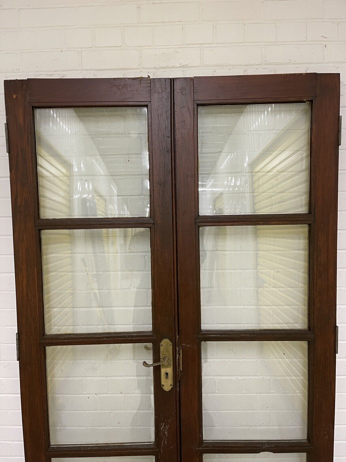 Reclaimed Old French Double Glazed Glass Wooden Double Doors 2025 x 1185mm