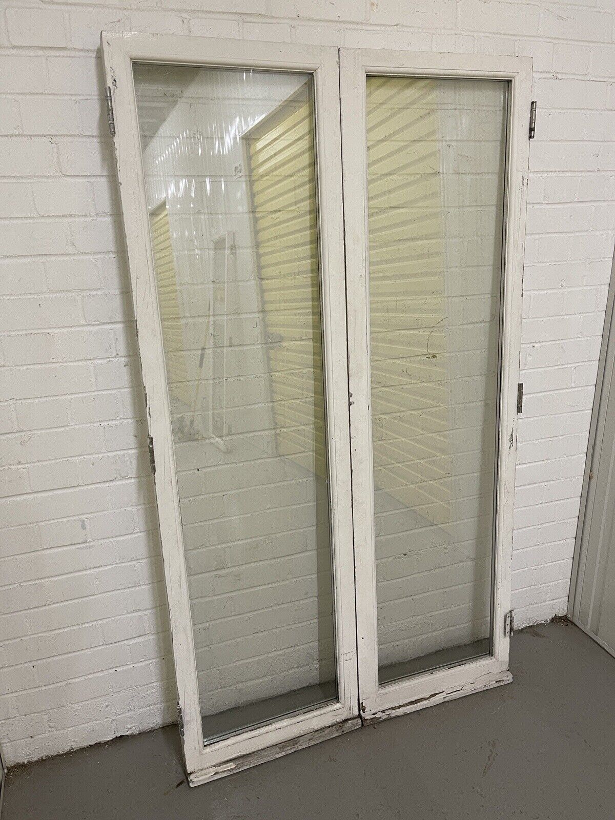 Reclaimed Old French Double Glazed Glass Wooden Double Doors 1719 x 985mm