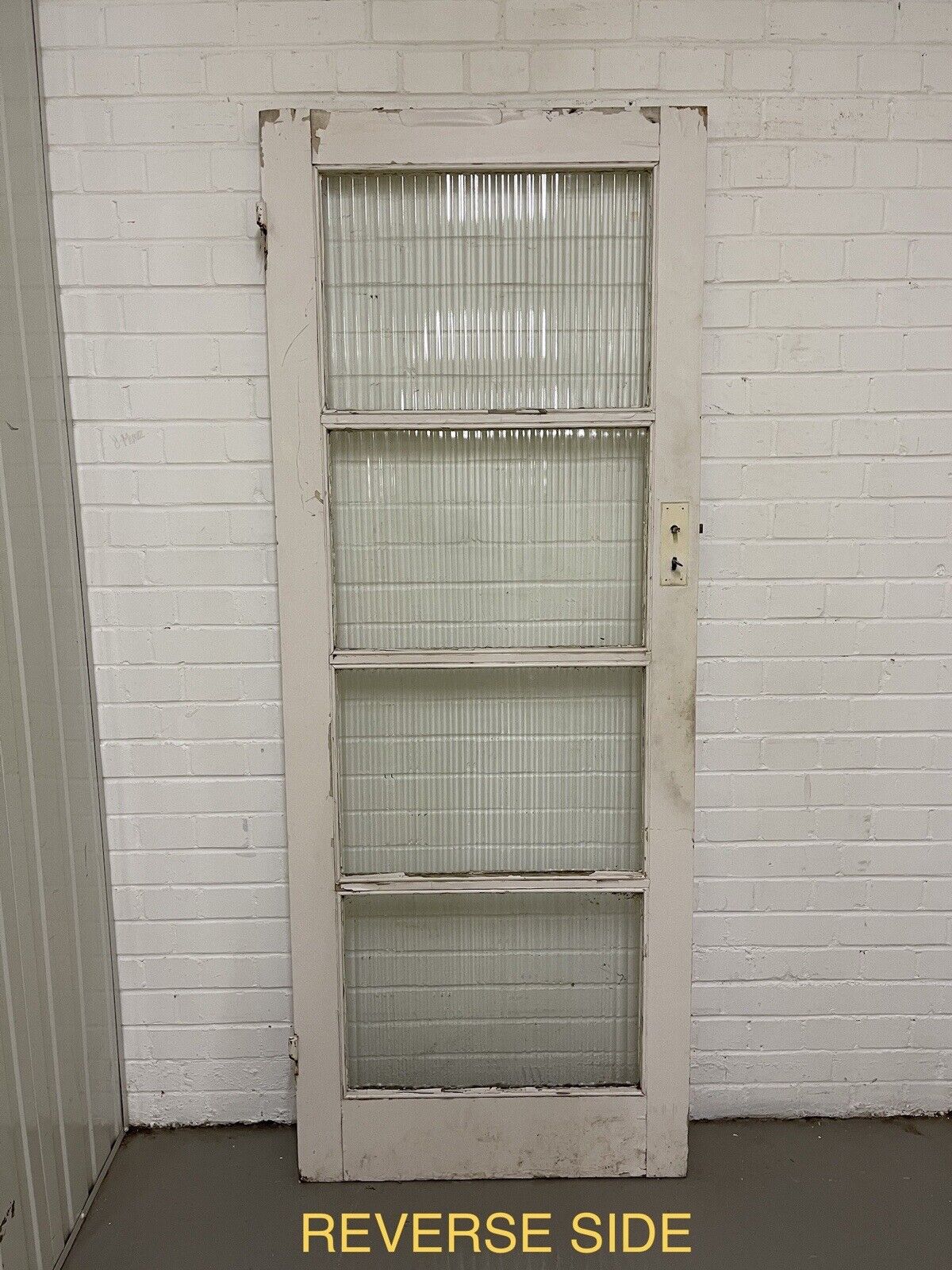 Reclaimed Reeded Glass Internal Or External Door 1970 x 762mm