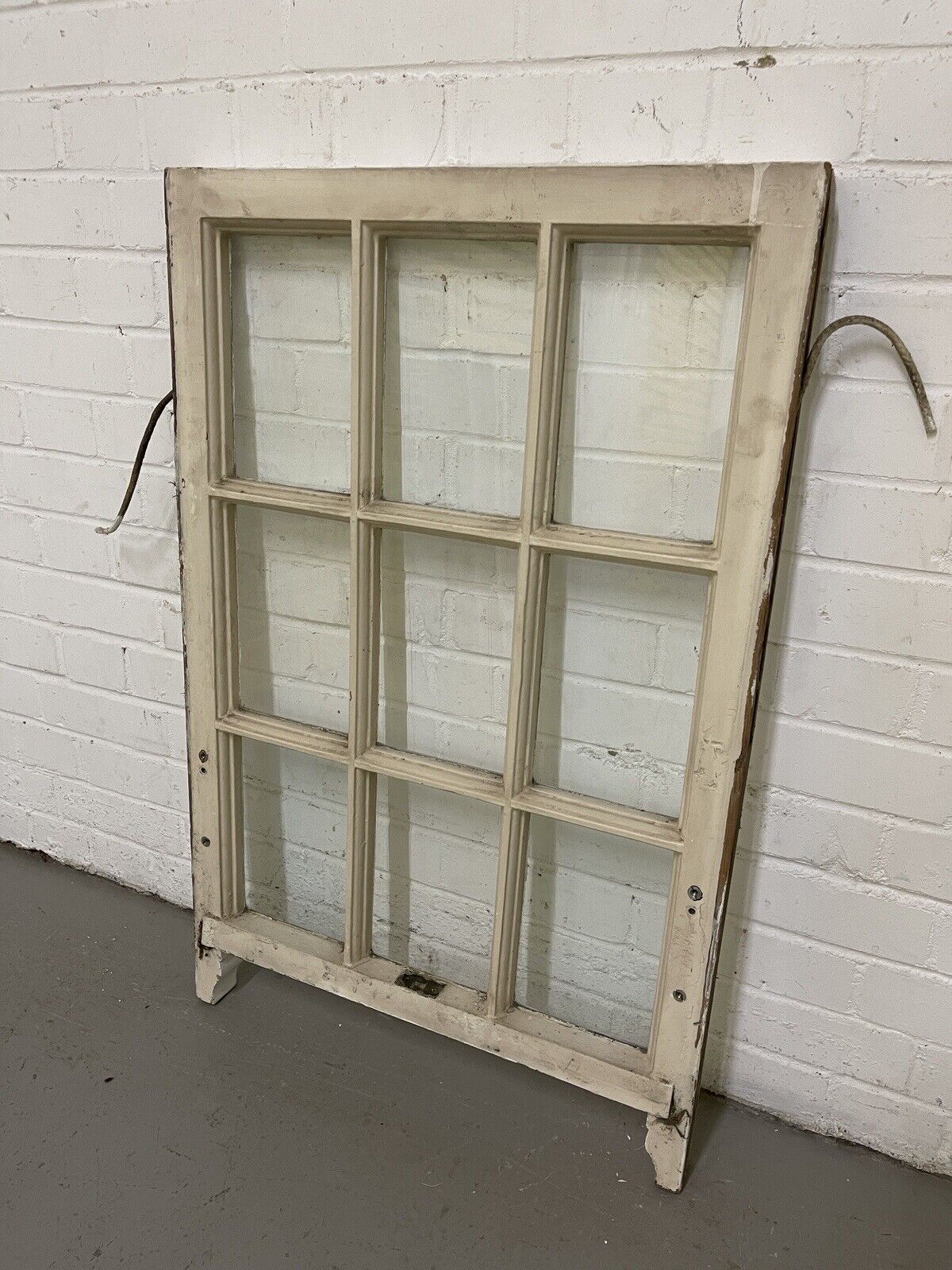 Reclaimed Old Georgian 9 Panel Wooden Window 605 x 928mm