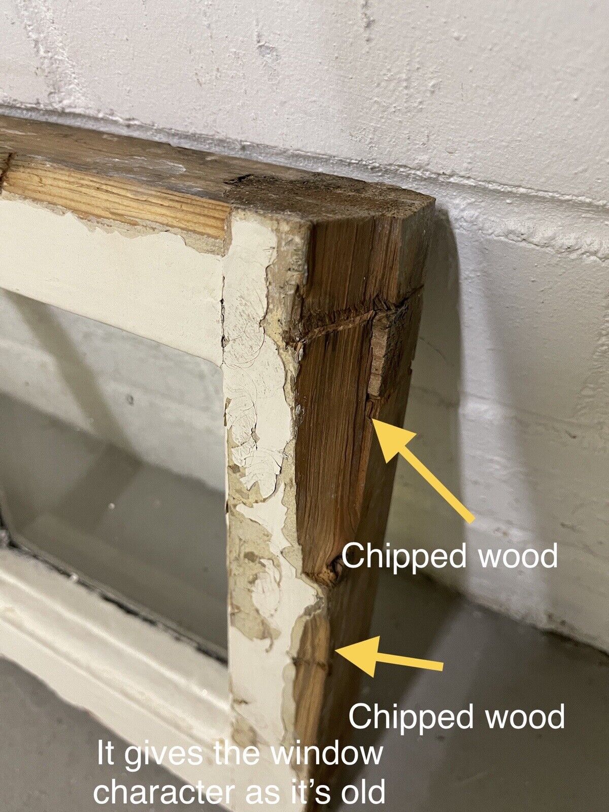 Reclaimed Georgian 4 Panel Wooden Panel Sash Window Picture Frame 265 x 815mm