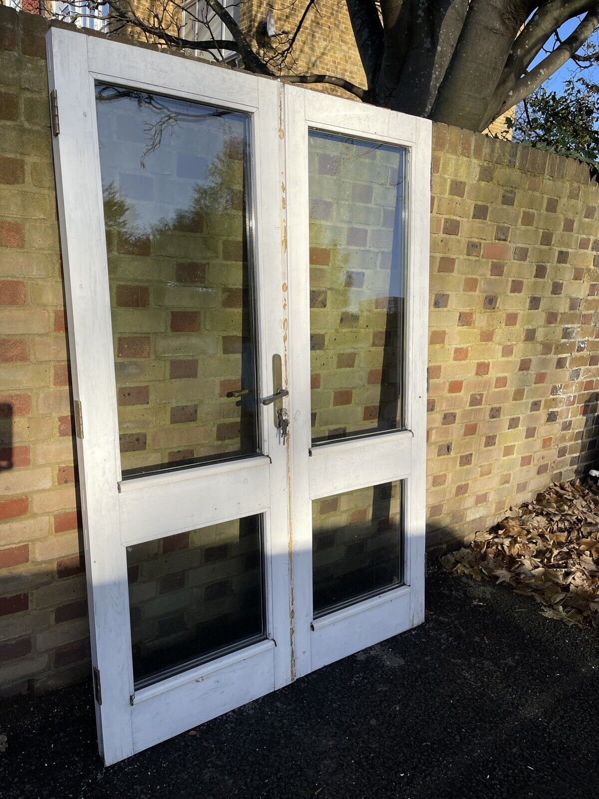 Reclaimed Old French Double Glazed Glass Wooden Double Doors 1365 x 2000mm