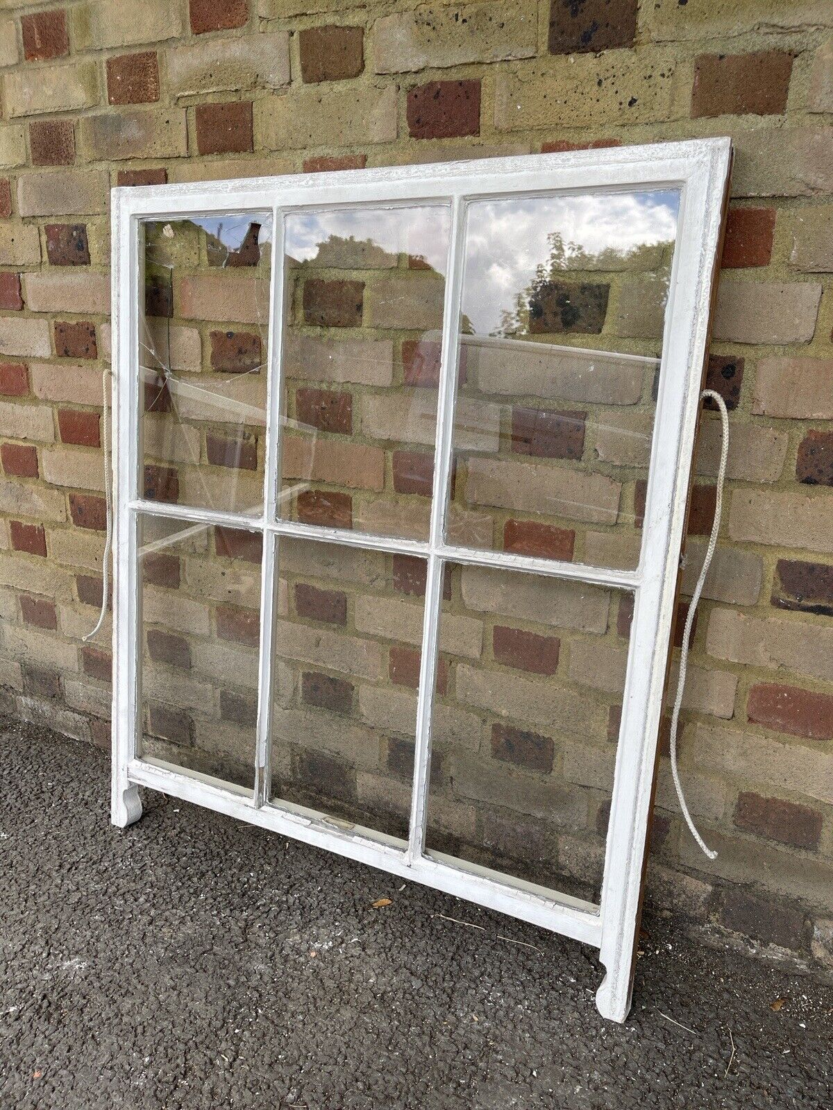 Reclaimed Old Georgian 6 Panel Wooden Window 900 x 1040mm