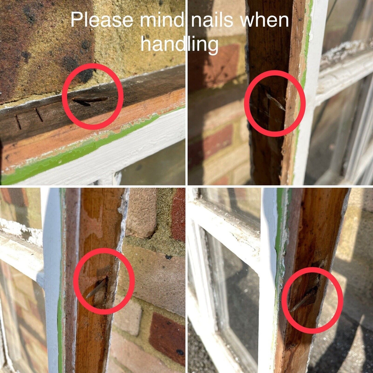 Reclaimed Old Georgian 8 Panel Wooden Window 1310 x 535mm