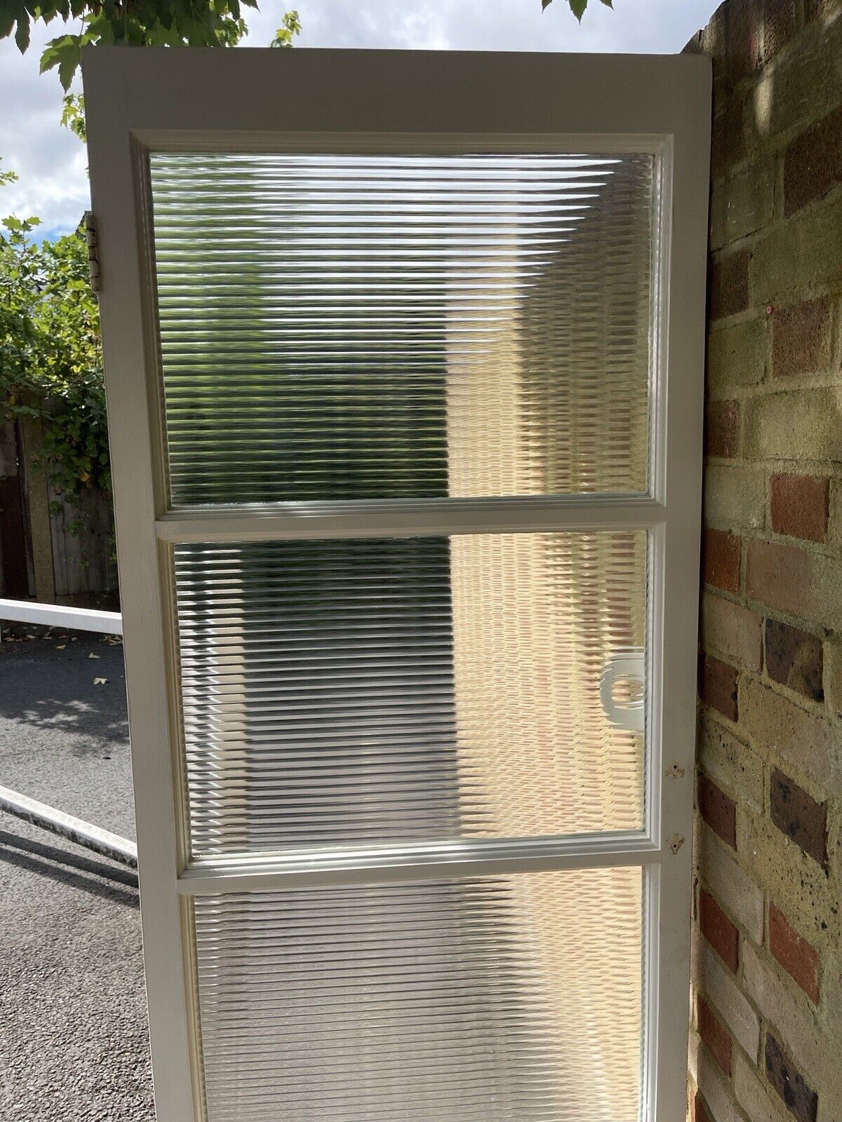 Reclaimed Reeded Glass Internal Or External Door 1965 x 685mm