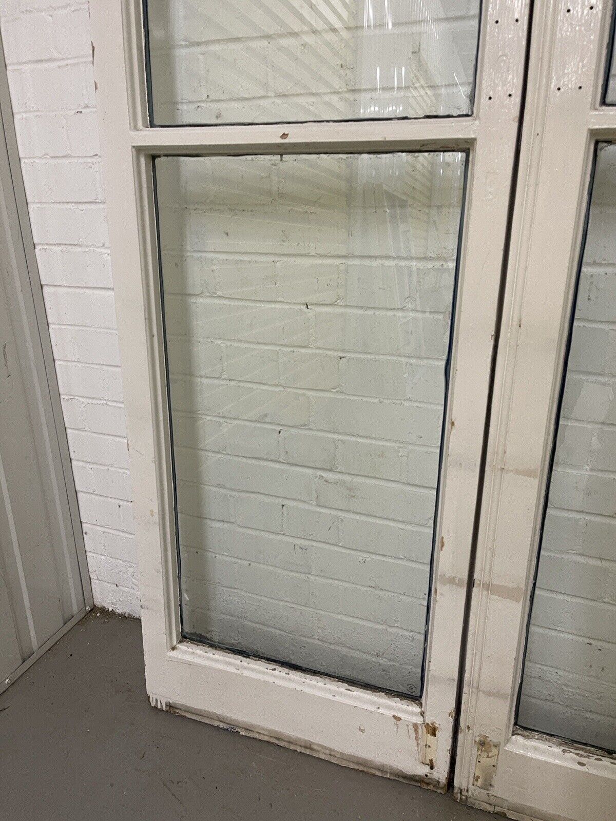 Reclaimed French Single Panel Glass Wooden Windows Double Doors 1965 x 1184mm