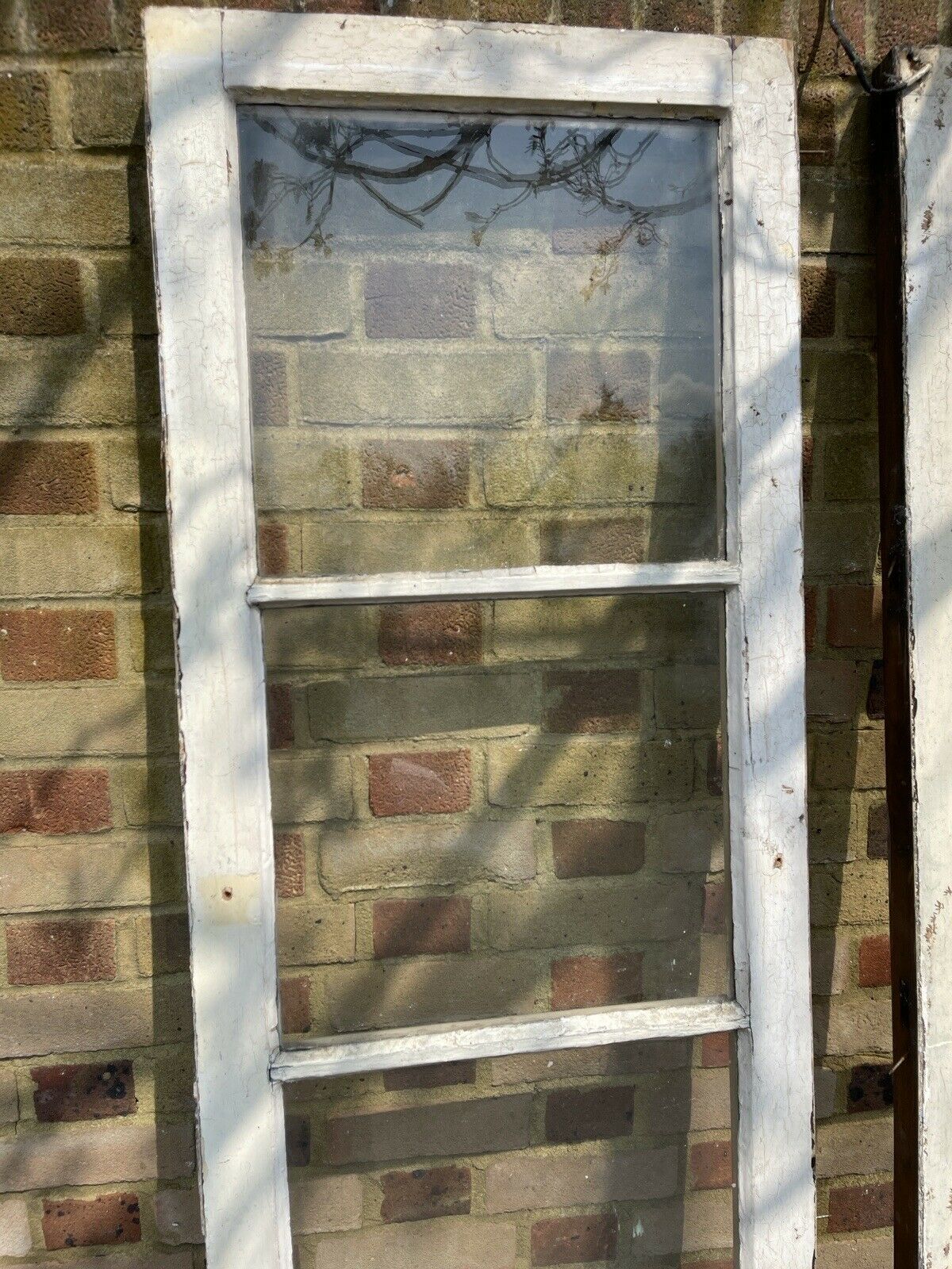 Pair Of Reclaimed Georgian Wooden Window Side glass Panels