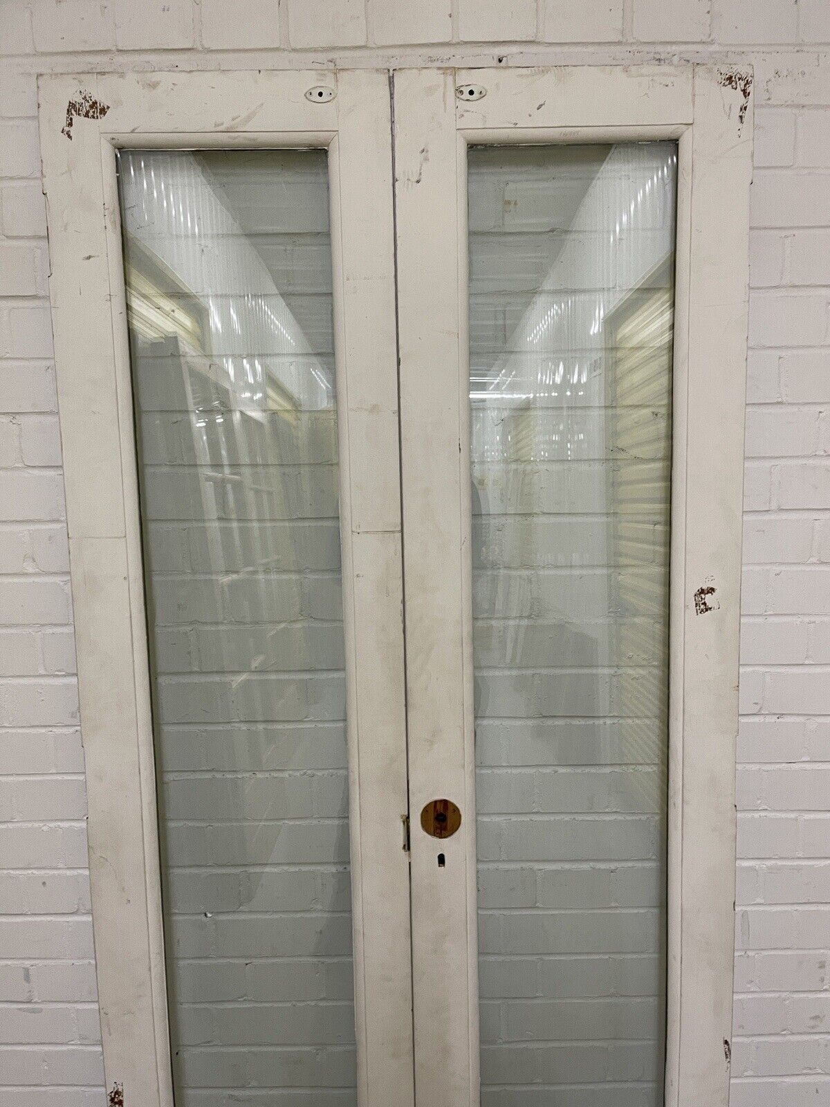 Reclaimed Old French Double Glazed Wooden Double Doors 1960 x 920mm