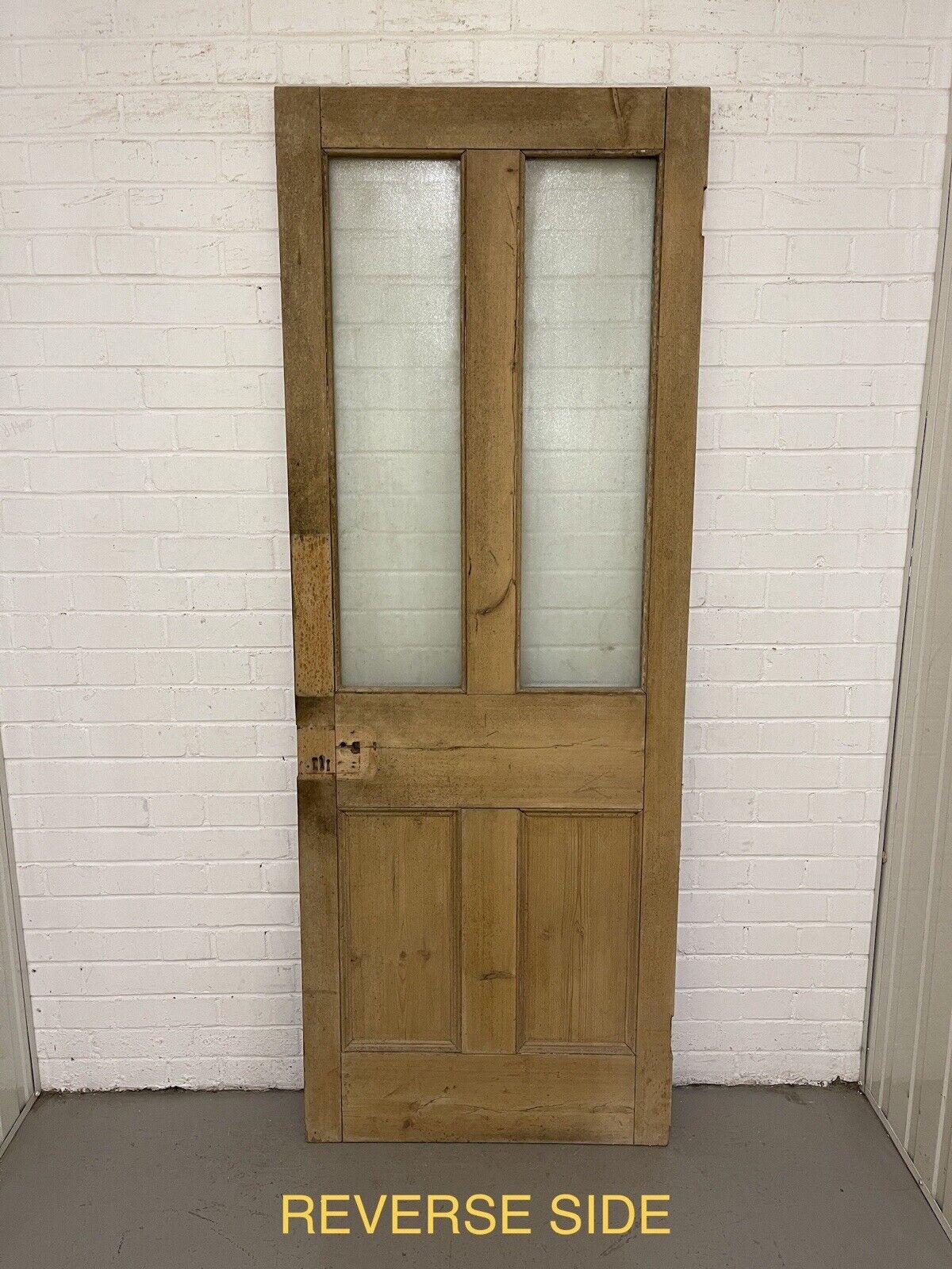 Vintage Reclaimed Victorian Pine Glazed Internal 4 panel Door 1990 or 1995 x 750