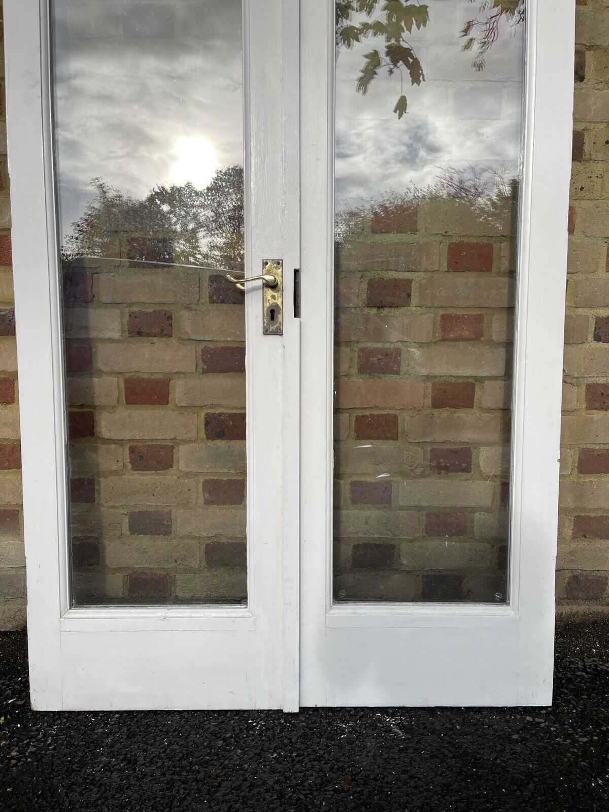 Reclaimed Old French Double Glazed Glass Wooden Double Doors 1997 x 1100mm