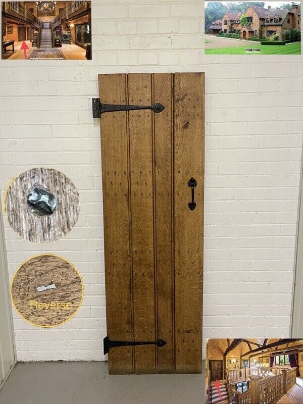 Reclaimed Oak Old Handmade Studded Ledge and Brace door 1800 x 590mm
