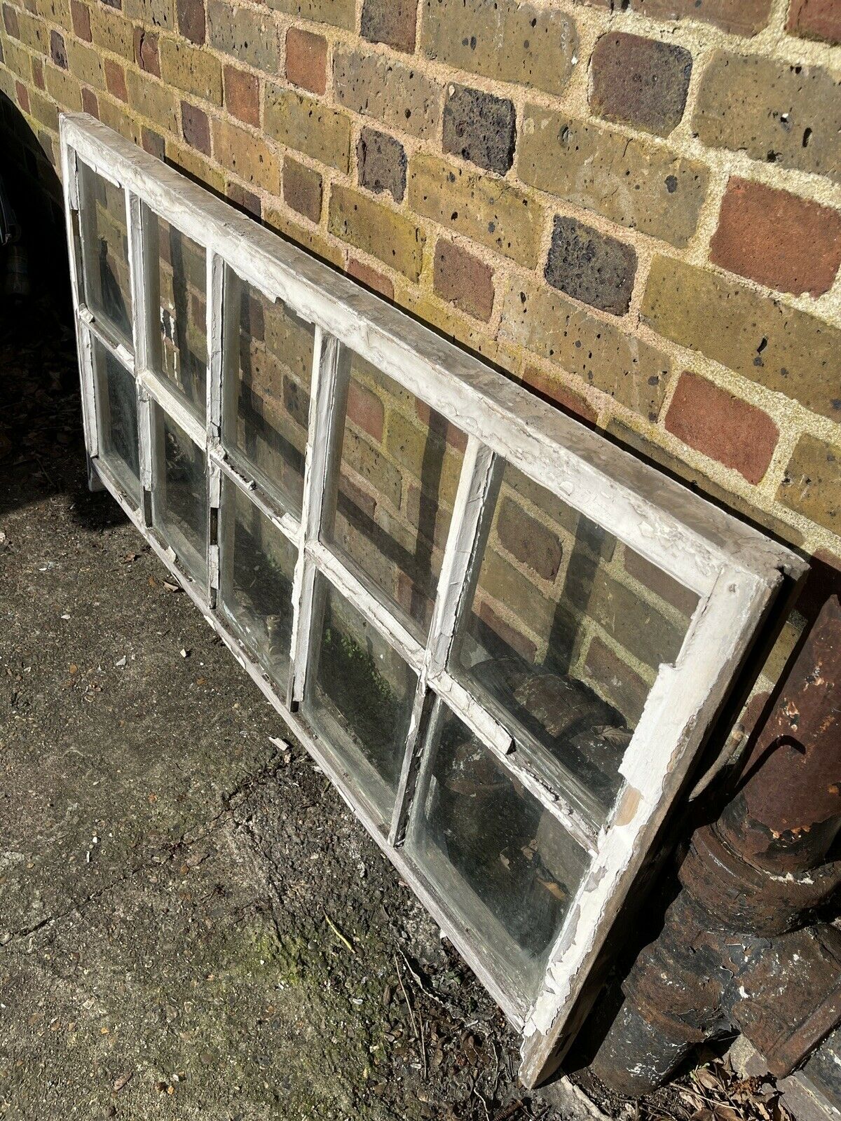 Large Reclaimed Old Georgian 10 Panel Wooden Sash Window