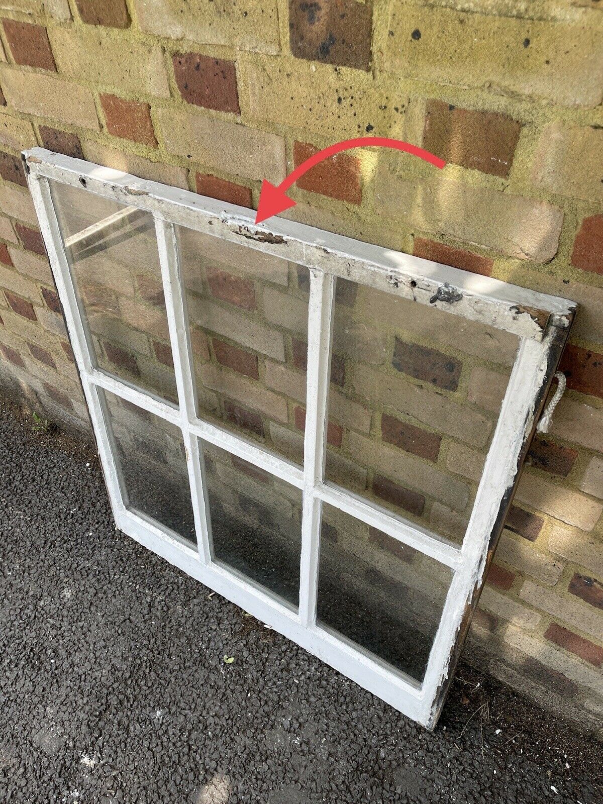 Reclaimed Old Georgian 6 Panel Wooden Window 950 x 912mm
